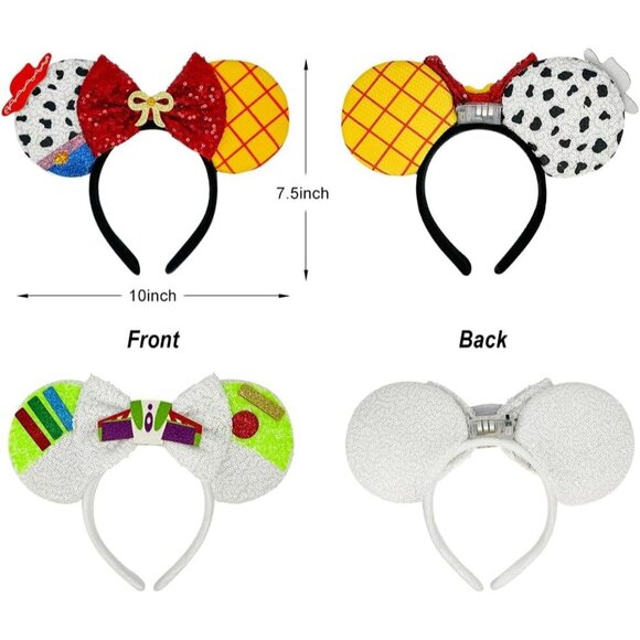 Christmas Mouse Ears Headbands LED Light Sequin Costume Accessories for Women main image 6